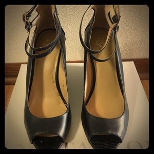 Ann Taylor Cass Ankle Wrap Wedge